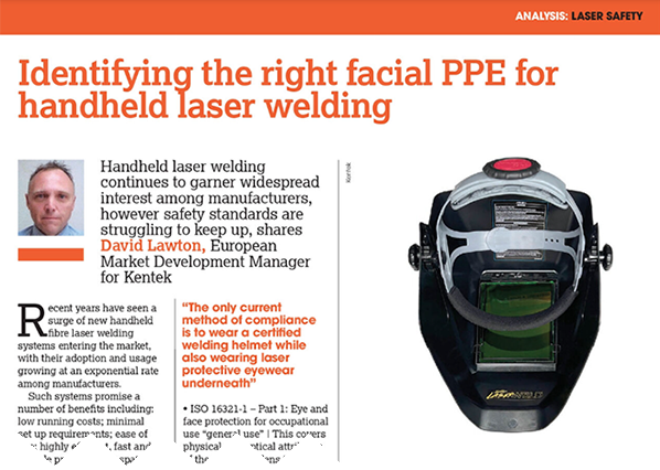 Identifying the right facial PPE for handheld laser welding
