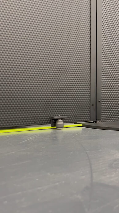 Floor Roller Detail for EVER-GUARD® Barrier with Door and Low Profile Base   