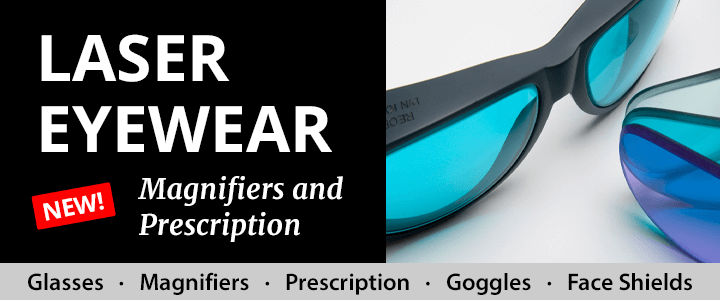Laser Safety Eyewear, Glasses, Goggles, Face Shields