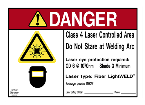 LightWELD<sup>®</sup> Class 4 Laser Welding Danger Sign